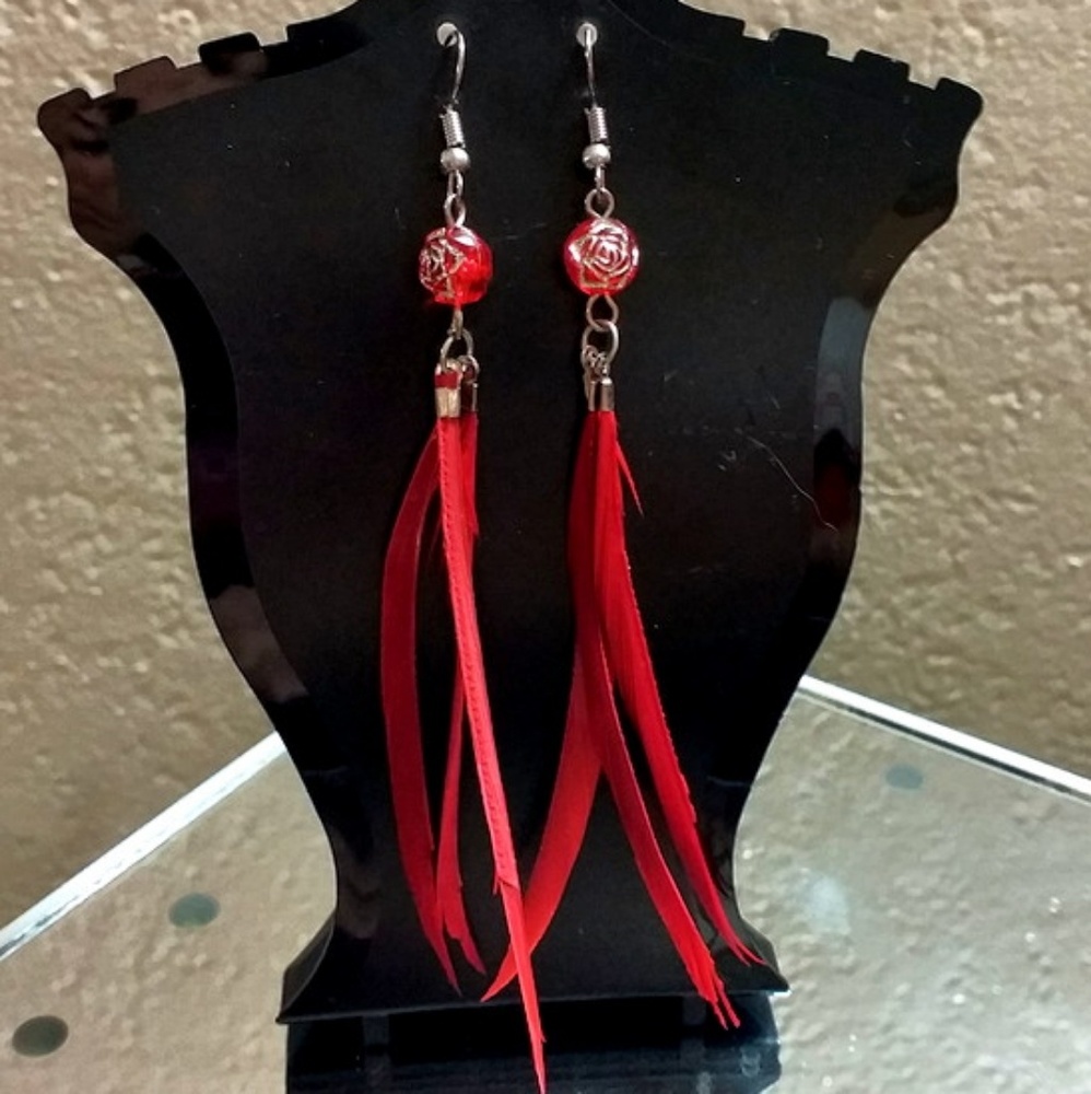 Vintage Cardinal Navjo Earrings